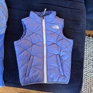 The North Face purple blue reversible Quilted Vest